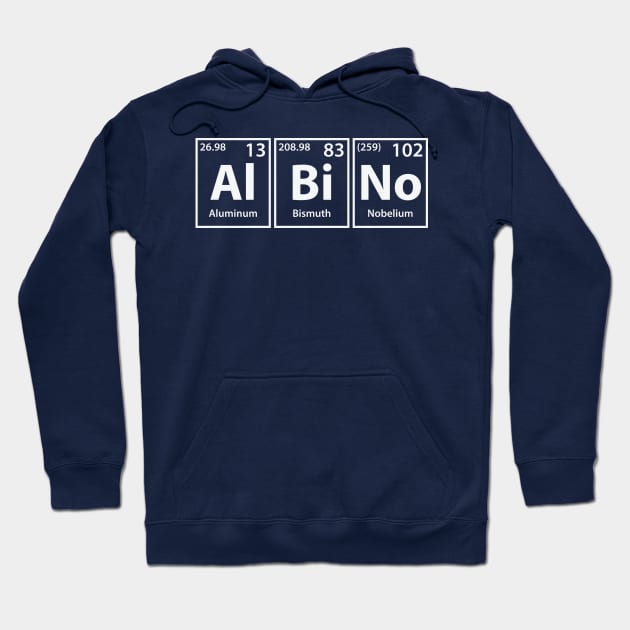 Albino (Al-Bi-No) Periodic Elements Spelling Hoodie by cerebrands